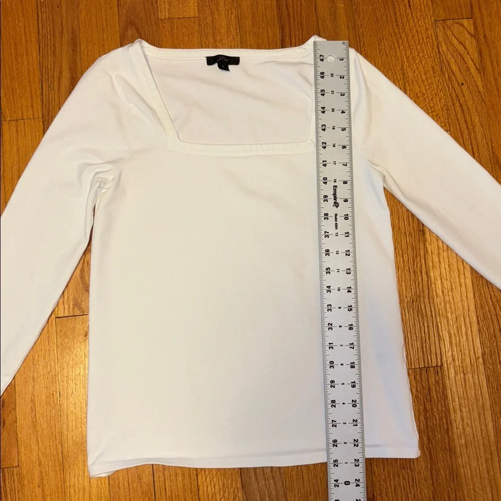 J. Crew Ivory Square Neck Long Sleeve Knit Top - Size Small